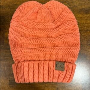 C.C Knit Beanie - Vibrant Coral